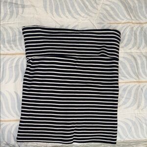 Brandy Melville Black and White Striped Tube Top